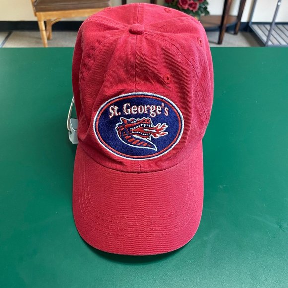 Red St George's Small - Medium Ball Cap Hat with Adjustable Sizing -  Port & Co - Picture 1 of 7